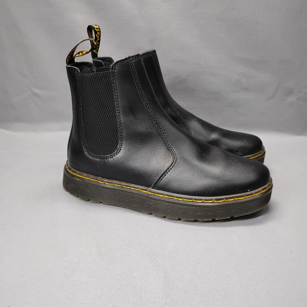 Dr. Martens Dorrian Black Leather Chelsea Boots Mens 6 Womens 7 Dorrian